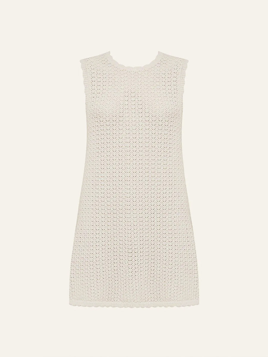 Pointelle Shift Mini Dress – peony USA