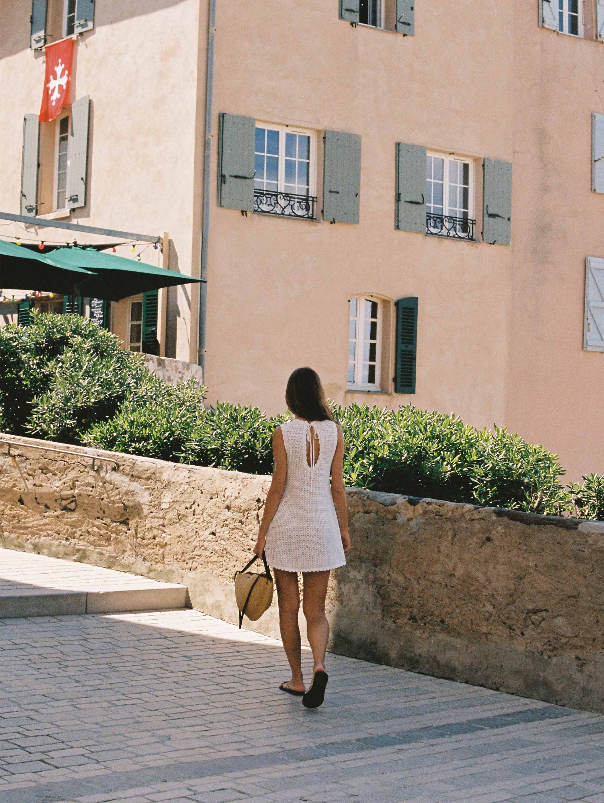 Peony Pointelle Shift Mini Dress S / Seashell Peony Pointelle Shift Mini Dress S / Seashell