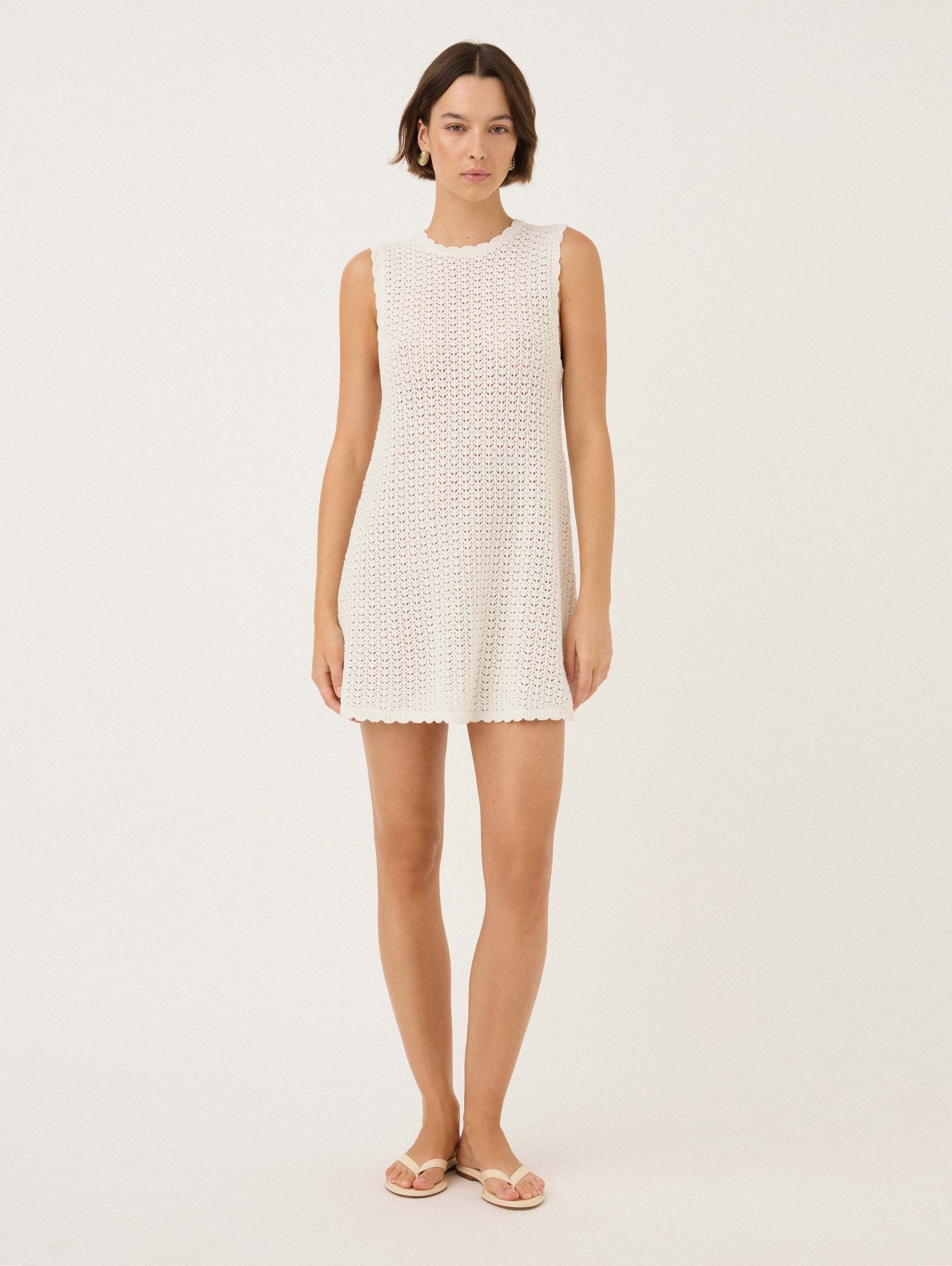 Pointelle Shift Mini Dress