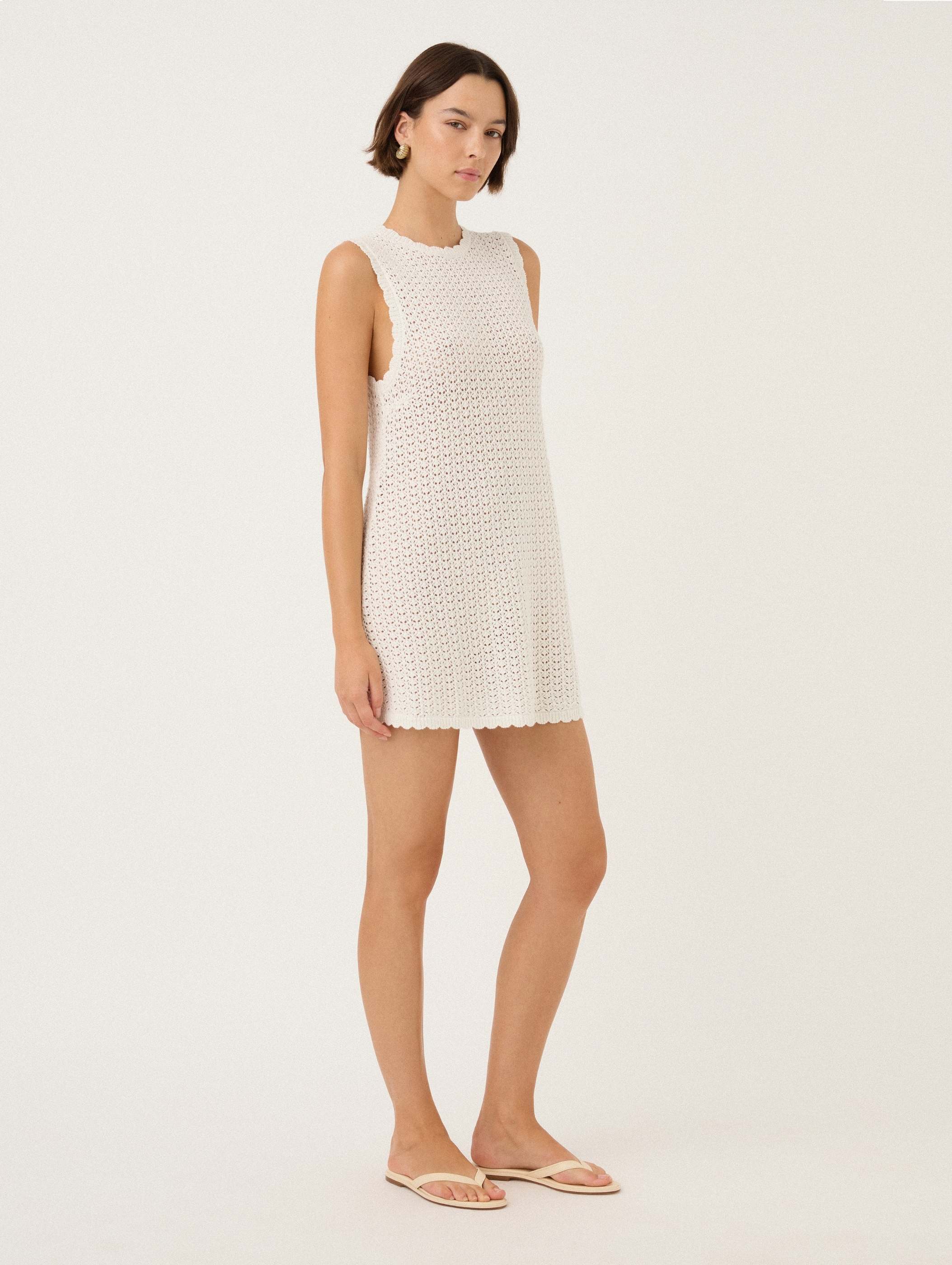 Pointelle Shift Mini Dress