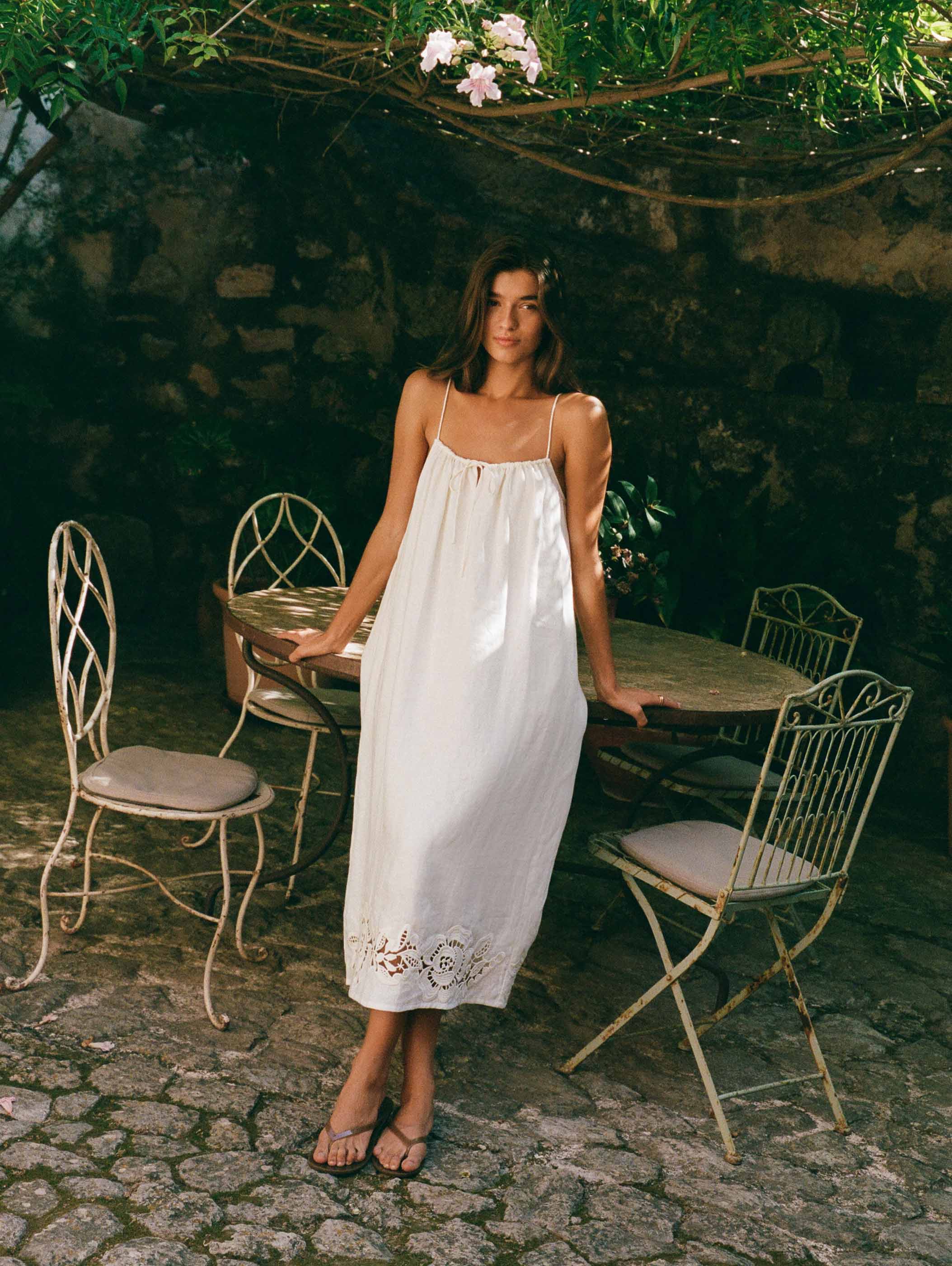 Embroidered Midi Dress