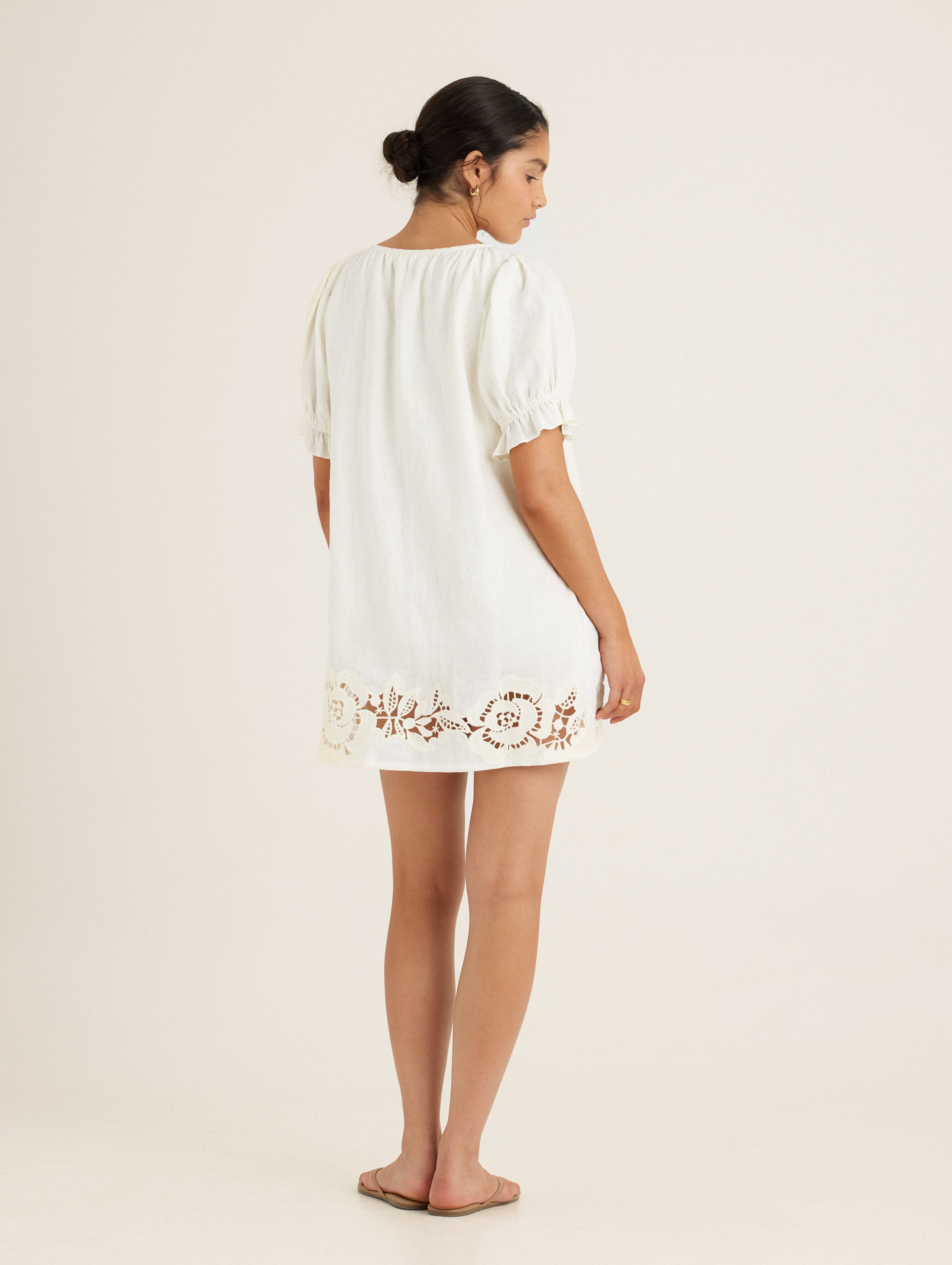 Embroidered Poets Mini Dress
