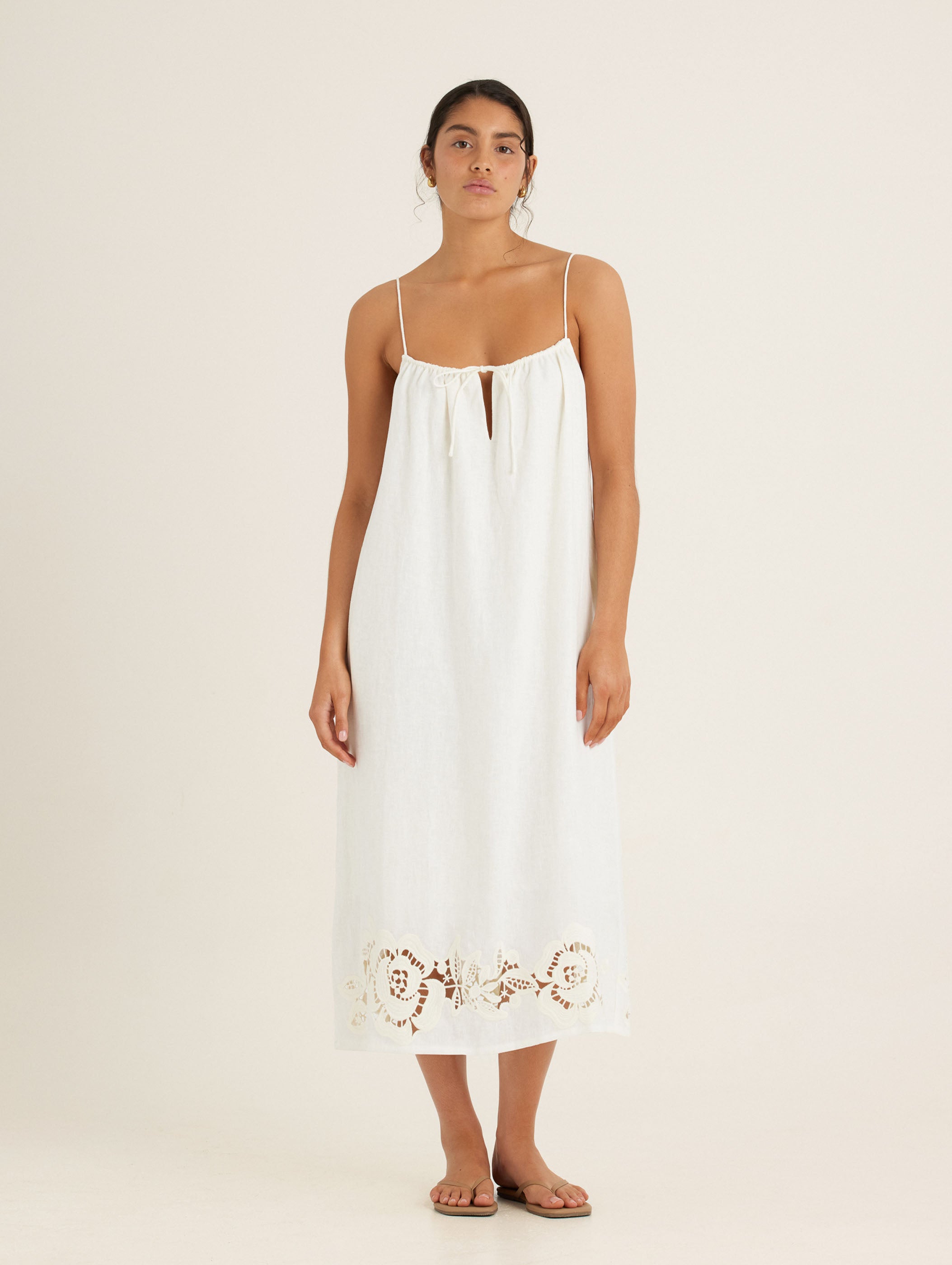 Embroidered Midi Dress