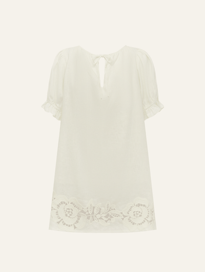 piece of white peony linen dress Peony Dress Piece of White