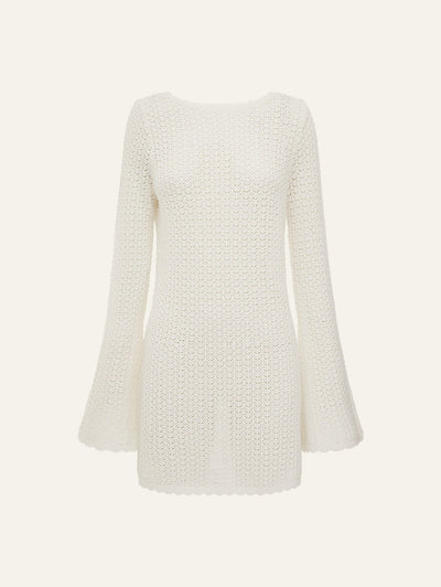 peony pointelle shift mini dress Peony - Pointelle organic cotton dress - Women - Black
