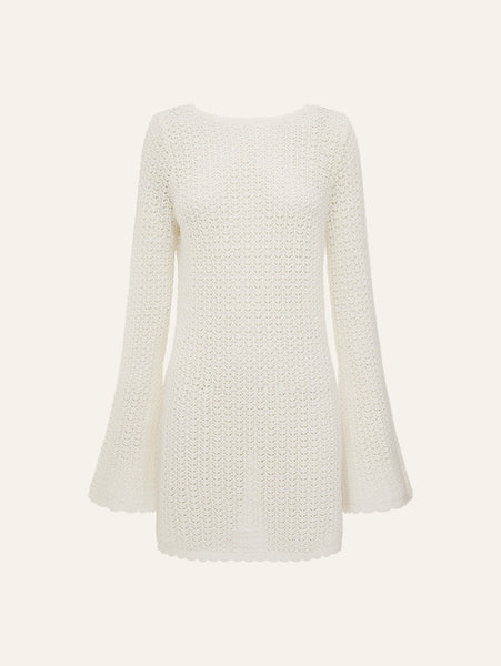knee length dresses for ladies Pointelle Rosie Mini Dress – peony USA