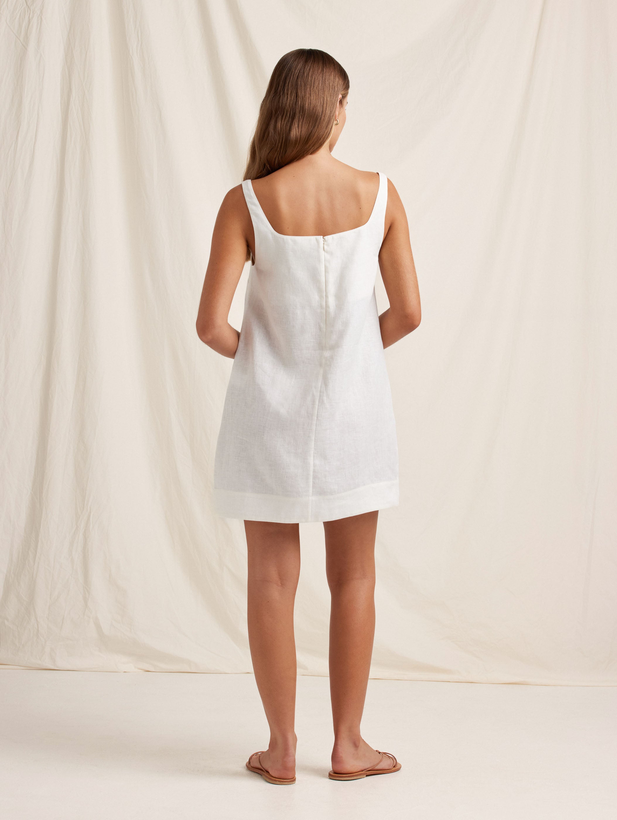 Embroidered Shift Mini Dress