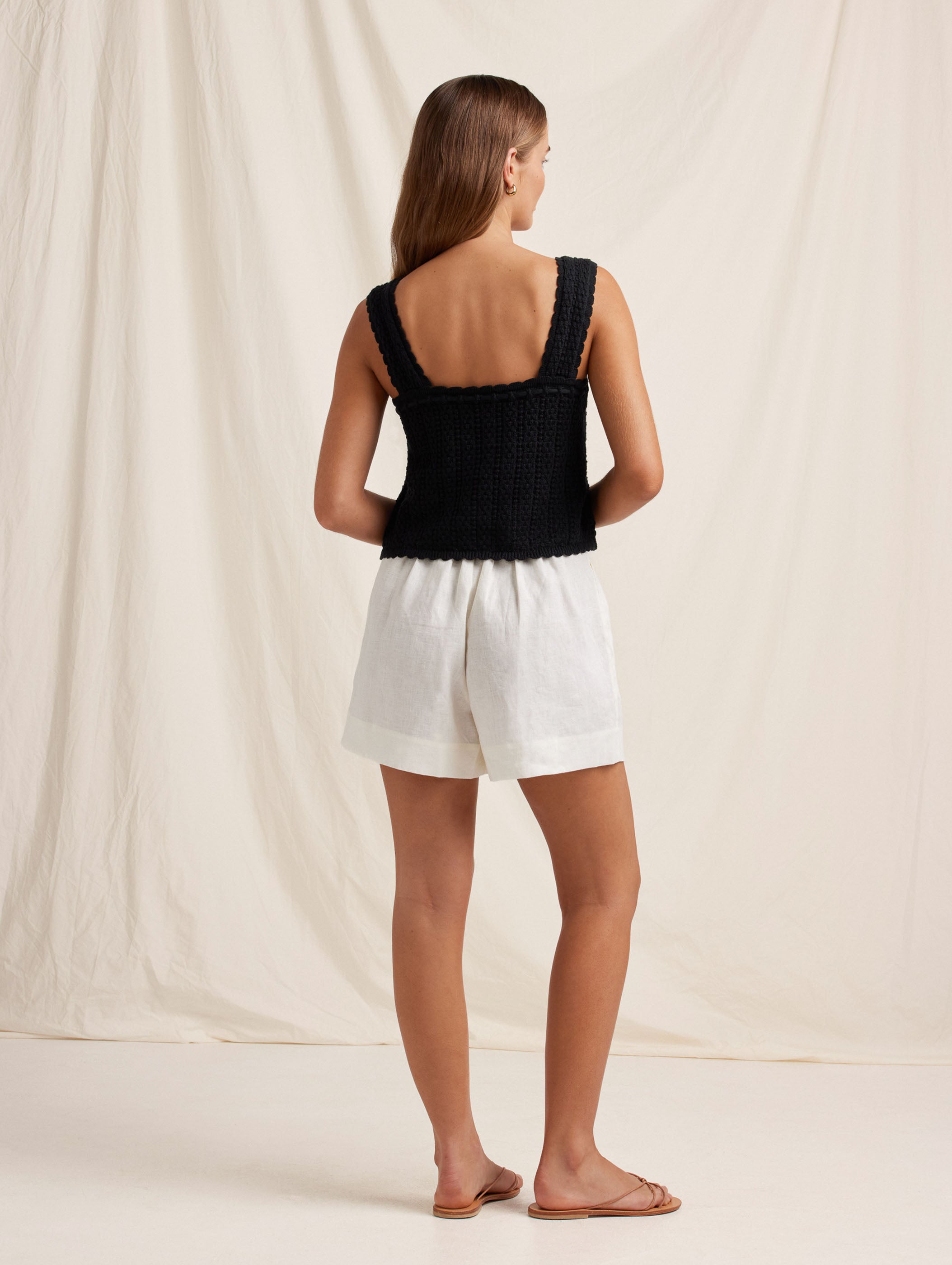 Pointelle Scalloped Shoulder Cami