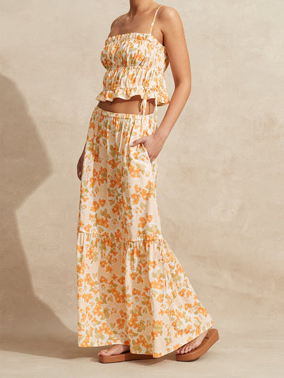 Gathered Maxi Skirt