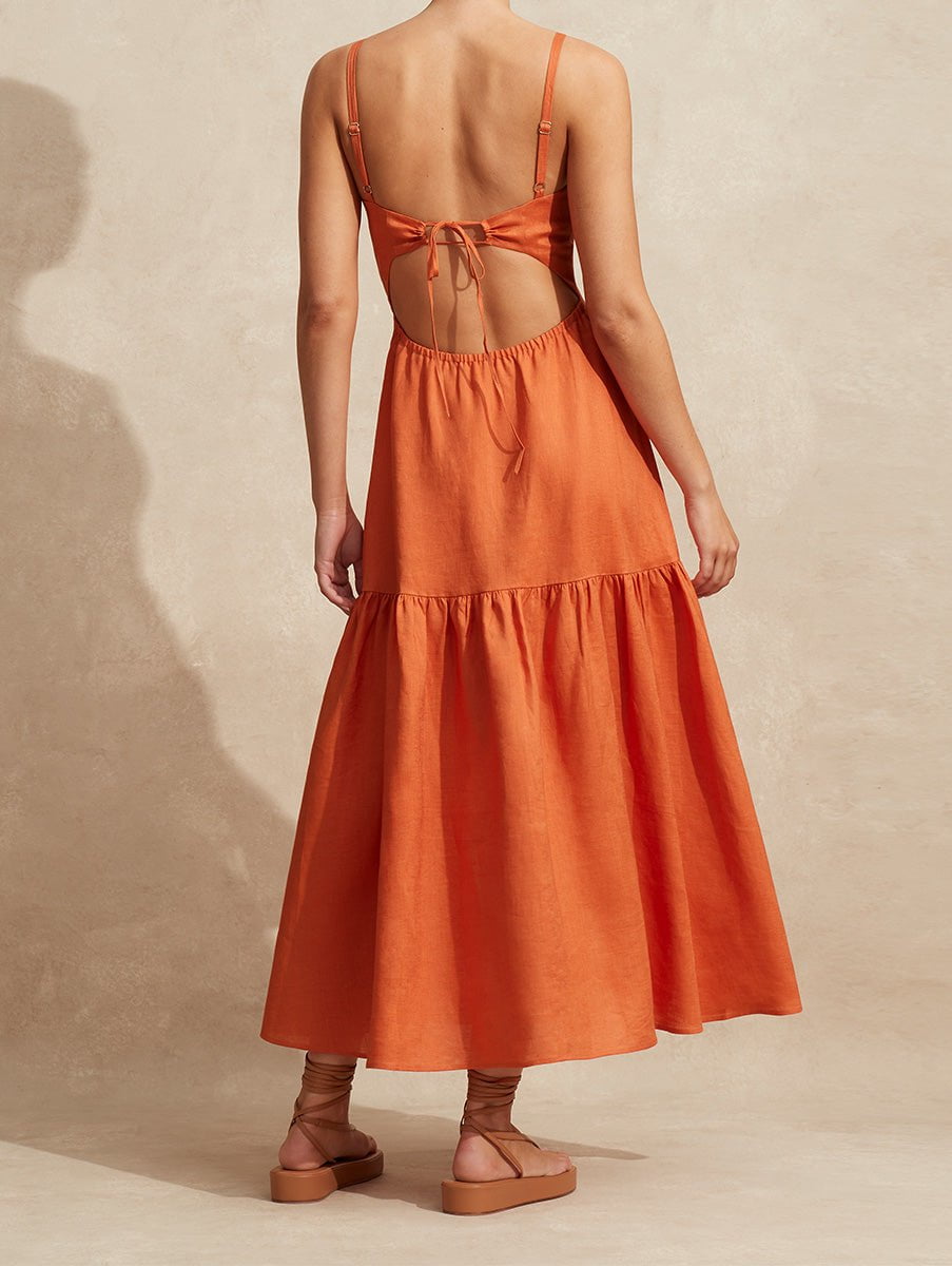 Tie Back Midi Dress